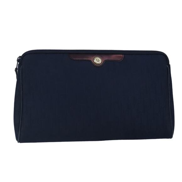 DIOR Trotter Canvas Clutch Bag Canvas Navy - Picture 1 of 16